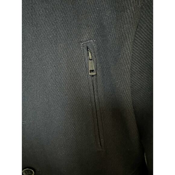 Cole Haan Mens Walking Coat Wool with Removable Bib Quilted Navy Blue Medium - Picture 2 of 11